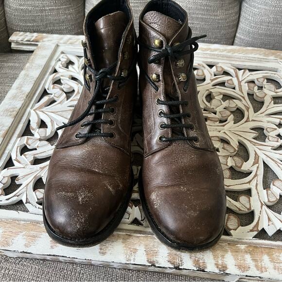 Dolce & Gabbana Brown Factory Worn Look Leather Ankle Boots Men’s 9 - Picture 2 of 12